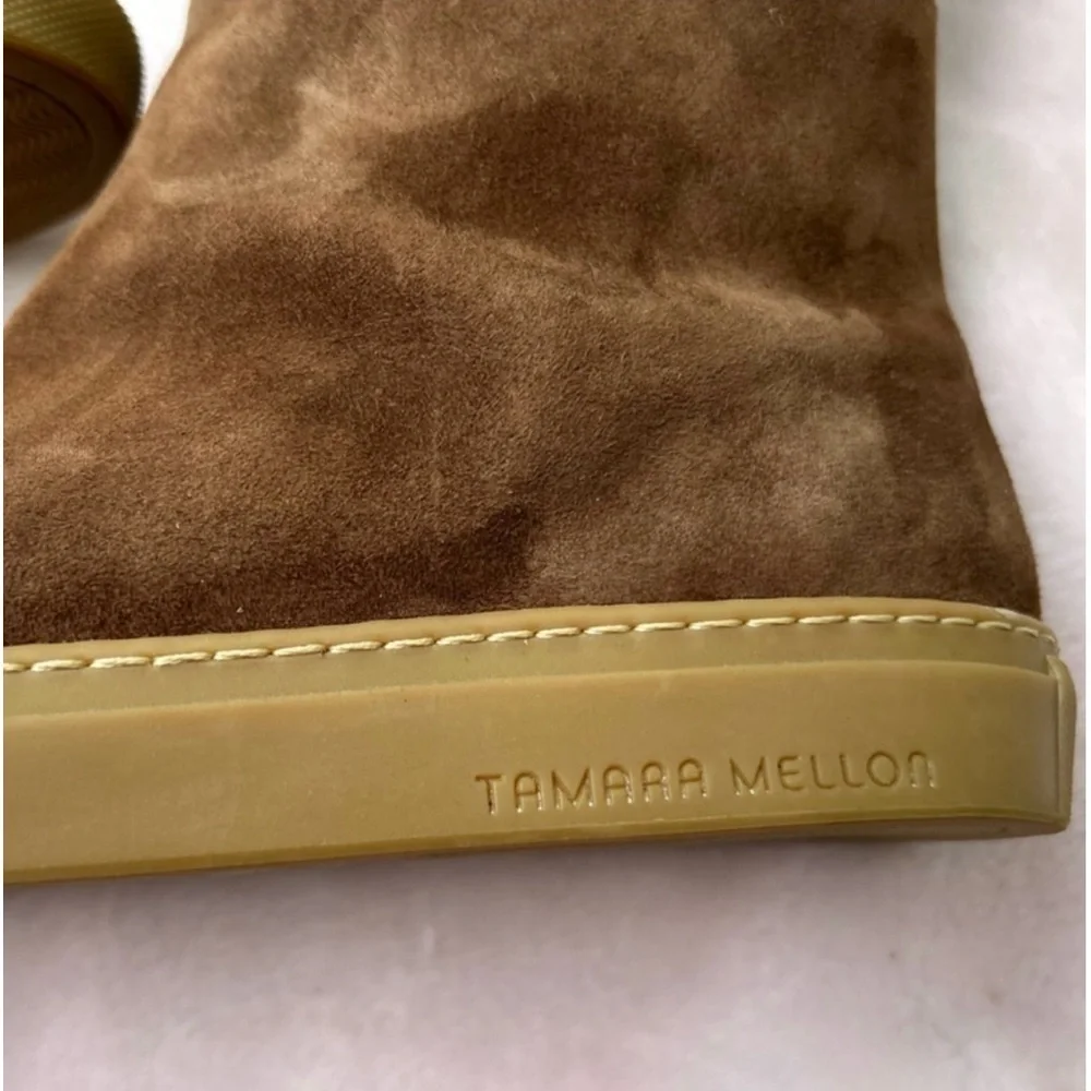 Tamara Mellon Suede Slouch Boots Size 9 Monday Morning Sauvage Brown Tall EUC